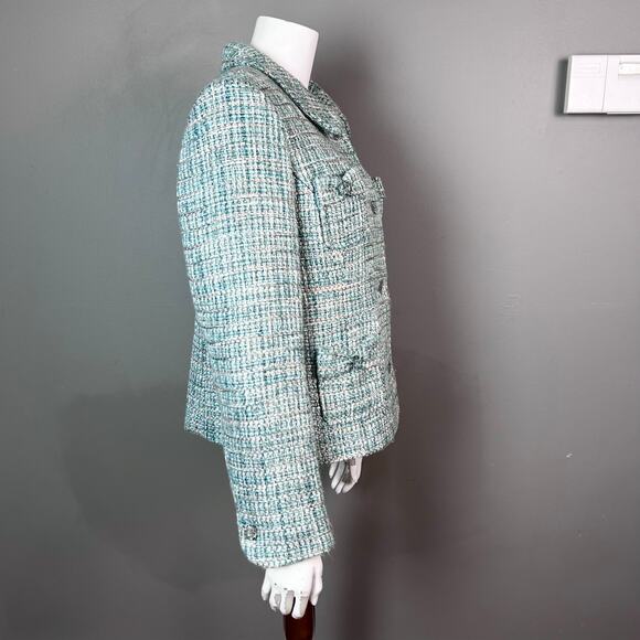 Mac & Jac tweed blazer size 14 pastel green bows cabochon buttons y2k preppy - Picture 7 of 12